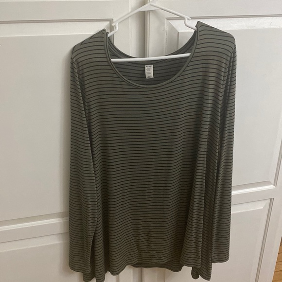 Old Navy Tops - Old Navy Luxe Tunic olive/black stripes